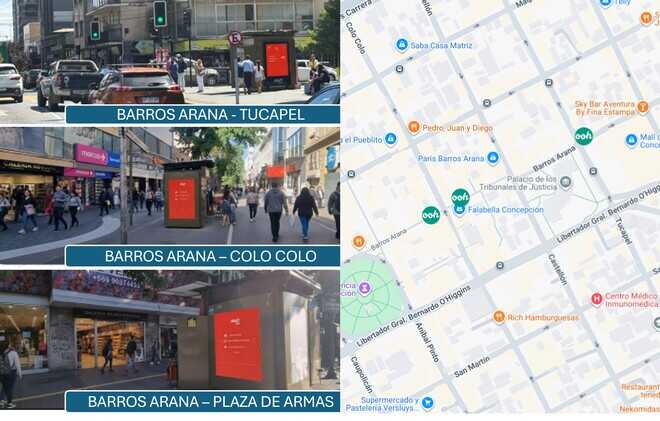 Foto de 3 Pantallas LED Kioskos - Concepción -  Barros Arana