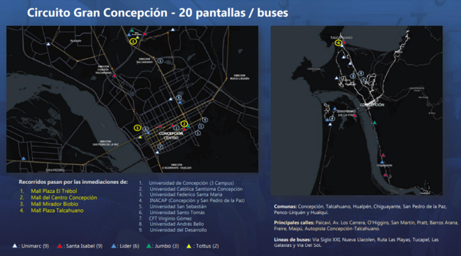Foto 2 de Circuito de 20 pantallas en Buses - Spot - Concepción FULL