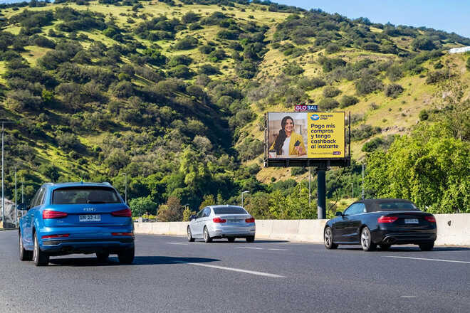 Foto de Puente Tabancura hacia La Dehesa y entrada Costanera Norte 1 (S-N)(T1)
