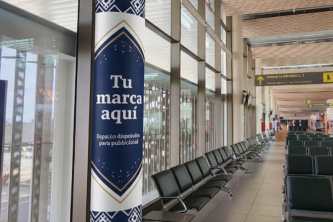 Foto de 2 Pilares circulares - 2do Nivel  Embarque -  Aeropuerto Araucanía