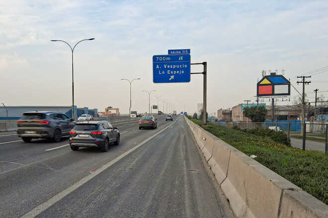 Foto de Acceso Sur a Santiago, hacia Soprole